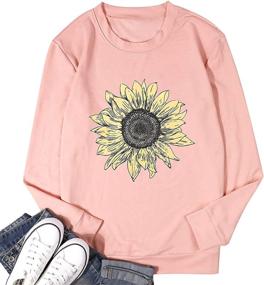 img 1 attached to 🌻 Women's Sunflower Sweatshirt: Funny Floral Graphic, Long Sleeve, Cute Pullover Faith Tee Top - Winter Sweater