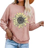 🌻 women's sunflower sweatshirt: funny floral graphic, long sleeve, cute pullover faith tee top - winter sweater logo