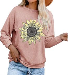 img 4 attached to 🌻 Women's Sunflower Sweatshirt: Funny Floral Graphic, Long Sleeve, Cute Pullover Faith Tee Top - Winter Sweater