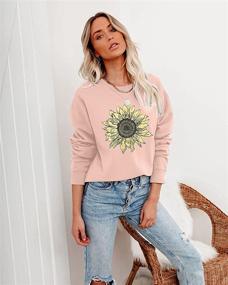 img 3 attached to 🌻 Women's Sunflower Sweatshirt: Funny Floral Graphic, Long Sleeve, Cute Pullover Faith Tee Top - Winter Sweater