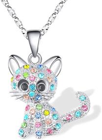 img 4 attached to 🐱 Lanqueen Kitty Cat Pendant Necklace: Perfect Jewelry for Women and Girls, Ideal Cat Lover Gift for Your Daughter, Loved Necklace with 18+2.4 inch Chain