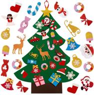 sunolga 3ft diy felt christmas tree with 30pcs ornaments | kids toddlers christmas crafts decorations | home hanging door wall christmas tree kit for kids to decorate logo