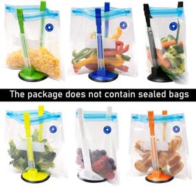 img 2 attached to 👜 6-Pack Baggy Rack Stands - Adjustable Hands-Free Clips for Plastic Freezer Bags and Food Storage Bags - Convenient Bag Holders for Enhanced Organization