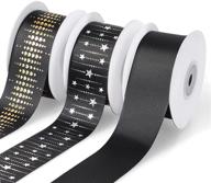 🎃 versatile 3 roll set of 1-1/2" wide black grosgrain ribbon - ideal for halloween & christmas crafts, decor, wrapping, and gifts - total 30 yards logo