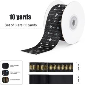 img 3 attached to 🎃 Versatile 3 Roll Set of 1-1/2" Wide Black Grosgrain Ribbon - Ideal for Halloween & Christmas Crafts, Decor, Wrapping, and Gifts - Total 30 Yards