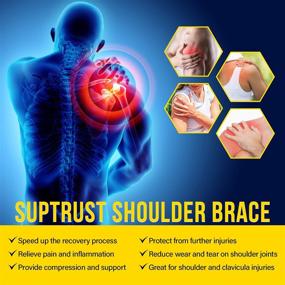 img 3 attached to 🤞 SUPTRUST Shoulder Brace for Men and Women - Stability Support Sleeve, Adjustable Fit Wrap for Shoulder Injuries, Tendonitis Relief - Regular Size