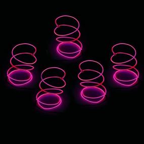 img 4 attached to 🎉 Vibrant and Flexible Pink EL Wire - Neon Glowing LED Cable with AA Battery Inverter for Halloween, Christmas, and DIY Party Decorations - 5m x 1m