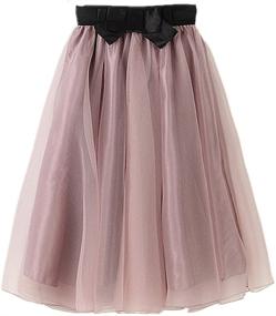 img 4 attached to YSJERA Organza Princess Bowknot Pleated Women's Clothing