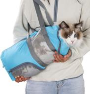 сумка для ухода за животными qbleev，портативная дышащая 13 фунтов，синяя логотип