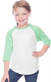 img 2 attached to 👕 Optimized Kavio Toddlers Jersey Contrast Raglan Girls' Tops, Tees & Blouses