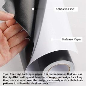 img 2 attached to SGHUO Permanent Adhesive Vinyl Rolls, Matte Black & White Vinyl, 2 Rolls of 12in x 20ft with Clear Transfer Paper