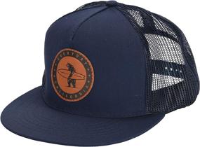 img 4 attached to 🧢 Stylish Everyday California 'Midway' Navy Blue Surf Hat with Vegan Leather Patch - Snapback Baseball Style Cap