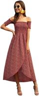 stylish and trendy floerns shoulder shirred burgundy women's dress collection logo