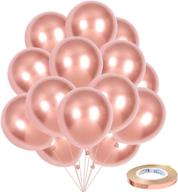 🎈 recxks party balloons: 60pcs 12inch metallic chrome latex thicken rose gold balloons - perfect for baby shower, engagement, wedding, graduation, birthday party, valentine's day, carnival логотип