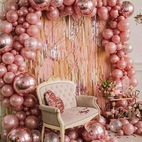 img 1 attached to 🎈 RECXKS Party Balloons: 60pcs 12inch Metallic Chrome Latex Thicken Rose Gold Balloons - Perfect for Baby Shower, Engagement, Wedding, Graduation, Birthday Party, Valentine's Day, Carnival