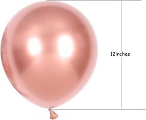 img 2 attached to 🎈 RECXKS Party Balloons: 60pcs 12inch Metallic Chrome Latex Thicken Rose Gold Balloons - Perfect for Baby Shower, Engagement, Wedding, Graduation, Birthday Party, Valentine's Day, Carnival