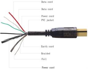 img 1 attached to 🔌 ShineKee Кабель для принтера USB 2.0 высокоскоростной 10 футов с позолоченными разъемами - от мужчины к мужчине для HP, Canon, Lexmark, Epson, Dell, Xerox, Samsung и других