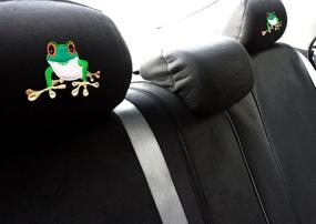 img 1 attached to Yupbizauto New Interchangeable Car Seat Headrest Covers Universal Fit For Cars Vans Trucks-Sold By A Pairs (Frog)