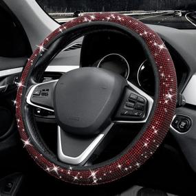img 4 attached to Rhinestones Steering Universal Non Slip Accessories Interior Accessories