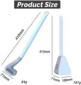 img 3 attached to Villich Silicone Golf Toilet Brush Set - Long Handle, No 🚽 Dead Corner, Flexible Head with Silicone Bristles - Compact Size for Storage (Blue)