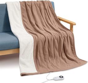 img 3 attached to HNABAIC 50x60 Inch Electric Heated Throw Blanket - Cozy Polar Fleece with Sherpa Reverse, 5 Heating Settings, 4-Hour Auto-Off, Machine Washable - ETL Certified (Camel)