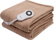 hnabaic 50x60 inch electric heated throw blanket - cozy polar fleece with sherpa reverse, 5 heating settings, 4-hour auto-off, machine washable - etl certified (camel) logo