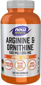 img 4 attached to 💪 Enhance Athletic Performance with NOW Sports Nutrition Arginine & Ornithine 500/250 mg Amino Acids - 250 Capsules