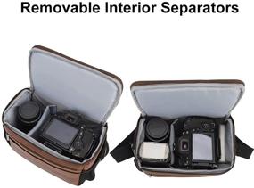 img 2 attached to 📷 Waterproof Anti-Shock Shoulder Camera Bag Case for SLR DSLR - Compatible with Nikon D90 D7000 D5300/Canon 60D 700D 5D2/Sony A580 A900/OLYMPUS/Fujifilm/Sony/Panasonic/Pentax/Samsung (Brown)