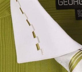 img 1 attached to 👔 Georges Two-Tone Matching AH621 Gold Men's Shirts - Size 17-17.25-2.34-2.35