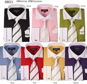 img 2 attached to 👔 Georges Two-Tone Matching AH621 Gold Men's Shirts - Size 17-17.25-2.34-2.35