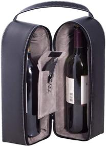 img 2 attached to Bey-Berk Leather Wine Bottle Carrier Caddy Travel Tote Bag & Tool Set,Black: The Ultimate Wine Enthusiast's Companion