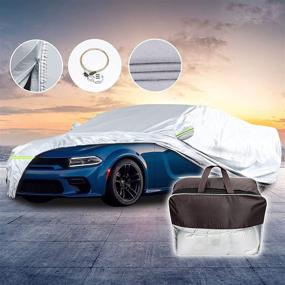 img 4 attached to 🚗 2020 Dodge Charger SXT RWD, GT RWD, SCAT Pack RWD, SCAT Pack Widebody RWD, Hellcat Widebody Car Cover with Mirror Pockets – Compatible Charger Covers