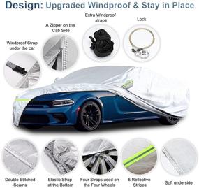 img 2 attached to 🚗 2020 Dodge Charger SXT RWD, GT RWD, SCAT Pack RWD, SCAT Pack Widebody RWD, Hellcat Widebody Car Cover with Mirror Pockets – Compatible Charger Covers