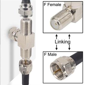 img 3 attached to 🔌 Разветвитель-комбинатор F-Type RG6 для коаксиального кабеля 3 Way T-Shape F с разъемом на 2 разъема для подключения мужского кабеля к двум женским - 2 штуки. Применяется для спутникового телевидения, MATV, систем видеонаблюдения CCTV и других потребительских телевизионных продуктов.