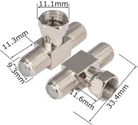 img 1 attached to 🔌 Разветвитель-комбинатор F-Type RG6 для коаксиального кабеля 3 Way T-Shape F с разъемом на 2 разъема для подключения мужского кабеля к двум женским - 2 штуки. Применяется для спутникового телевидения, MATV, систем видеонаблюдения CCTV и других потребительских телевизионных продуктов.