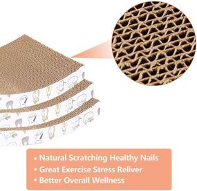 img 2 attached to 🐱 PatiencET 3 Pack Cat Scratcher Pad: Ultimate Furniture Protector with Recycle Corrugated Material as Type S Cat Scratch Pad and Lounger Sofa