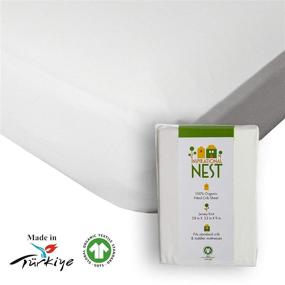 img 3 attached to 🛏️ Certified GOTS Organic Baby Crib Sheet - Turkish Cotton - Off-White Jersey Knit - Snug Fit, Ultra-Comfortable, Clean & Safe Sheets - Natural Ecru Color