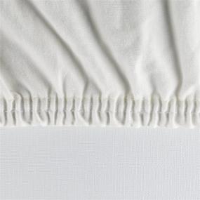 img 1 attached to 🛏️ Certified GOTS Organic Baby Crib Sheet - Turkish Cotton - Off-White Jersey Knit - Snug Fit, Ultra-Comfortable, Clean & Safe Sheets - Natural Ecru Color