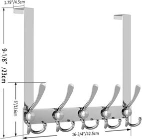 img 1 attached to SKOLOO Over The Door Hook: 5 Tri Hooks for Organized Industrial Hardware Storage