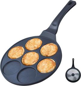 img 4 attached to Vinchef Nonstick Silver Dollar Pancake Pan, 7-Mold Cast Aluminum Griddle for Pancake Making, Mini Crepe Maker Blini Pan with Anti-Scald Handle – Suitable for all Stoves, PFOA Free Coating