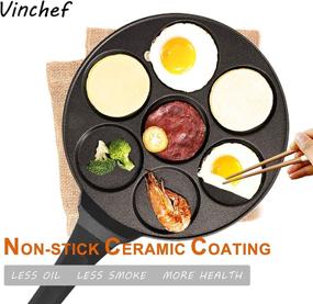 img 3 attached to Vinchef Nonstick Silver Dollar Pancake Pan, 7-Mold Cast Aluminum Griddle for Pancake Making, Mini Crepe Maker Blini Pan with Anti-Scald Handle – Suitable for all Stoves, PFOA Free Coating