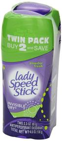 img 3 attached to 💨 Lady Speed Stick Antiperspirant, Powder Fresh, Invisible Dry Formula, Twin Pack - 2.3 Oz Each