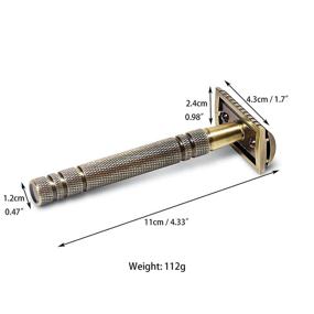 img 3 attached to 🪒 Premium Gold Brass Metal Double Edge Safety Razor Kit for Effortless Wet Shaving - Men and Women's Classic Single Blade Razor with Blades Included