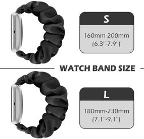 img 2 attached to 🌸 ShuYo Scrunchie Versa Watch Bands for Women Girls - Compatible with Versa 2, Versa, Versa Lite, SE, and Versa Special - Soft Fabric Elastic Strap Replacement Wristband Accessories