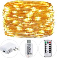 🎄 hsicily fairy lights plug in: 8 modes, 33ft 100 led usb string lights, remote timer – perfect for christmas, thanksgiving, bedroom, patio, wedding party – indoor & outdoor twinkle lighting logo