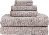 🛀 recycled 6 piece bath sheet towel set, khaki (light brown) - everplush diamond jacquard towels, 2 bath sheet towels, 2 hand towels, 2 washcloths логотип