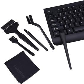 img 1 attached to Набор для очистки Sunmns 13 в 1 для клавиатур, компьютеров и принтеров - черный