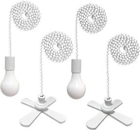 img 4 attached to 💡 Enhance Your Ceiling Fan with Royal Designs Beaded Ball Pull Chain Extension Set - White, Set of 4