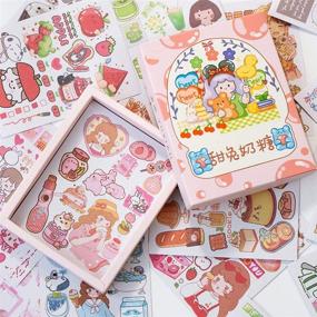 img 3 attached to 🌸 50 Sheets of Kawaii Washi Stickers: Cute Girl, Pets, Sweet Food, Drinks - Adhesive Labels for Scrapbooking, Journaling, Planners, Diaries, Albums, Letters