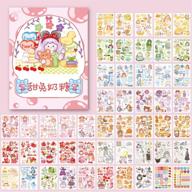 🌸 50 sheets of kawaii washi stickers: cute girl, pets, sweet food, drinks - adhesive labels for scrapbooking, journaling, planners, diaries, albums, letters logo